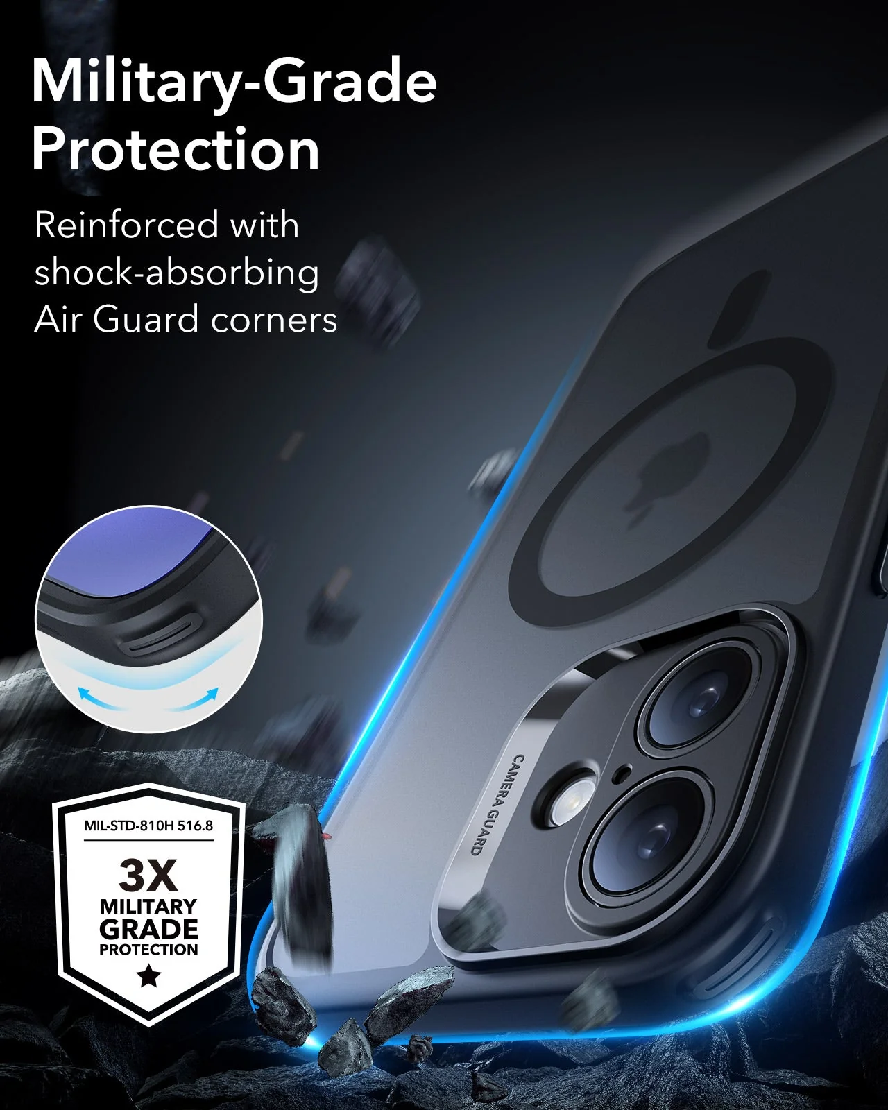 (2+1 Pack) Full Protection Pro Set ESR Classic HaloLock MagSafe Frosted Black iPhone 16 ΘΗΚΕΣ ESR (2+1 Pack) Full Protection Pro Set ESR Classic HaloLock MagSafe Frosted Black iPhone 16 - Image 4