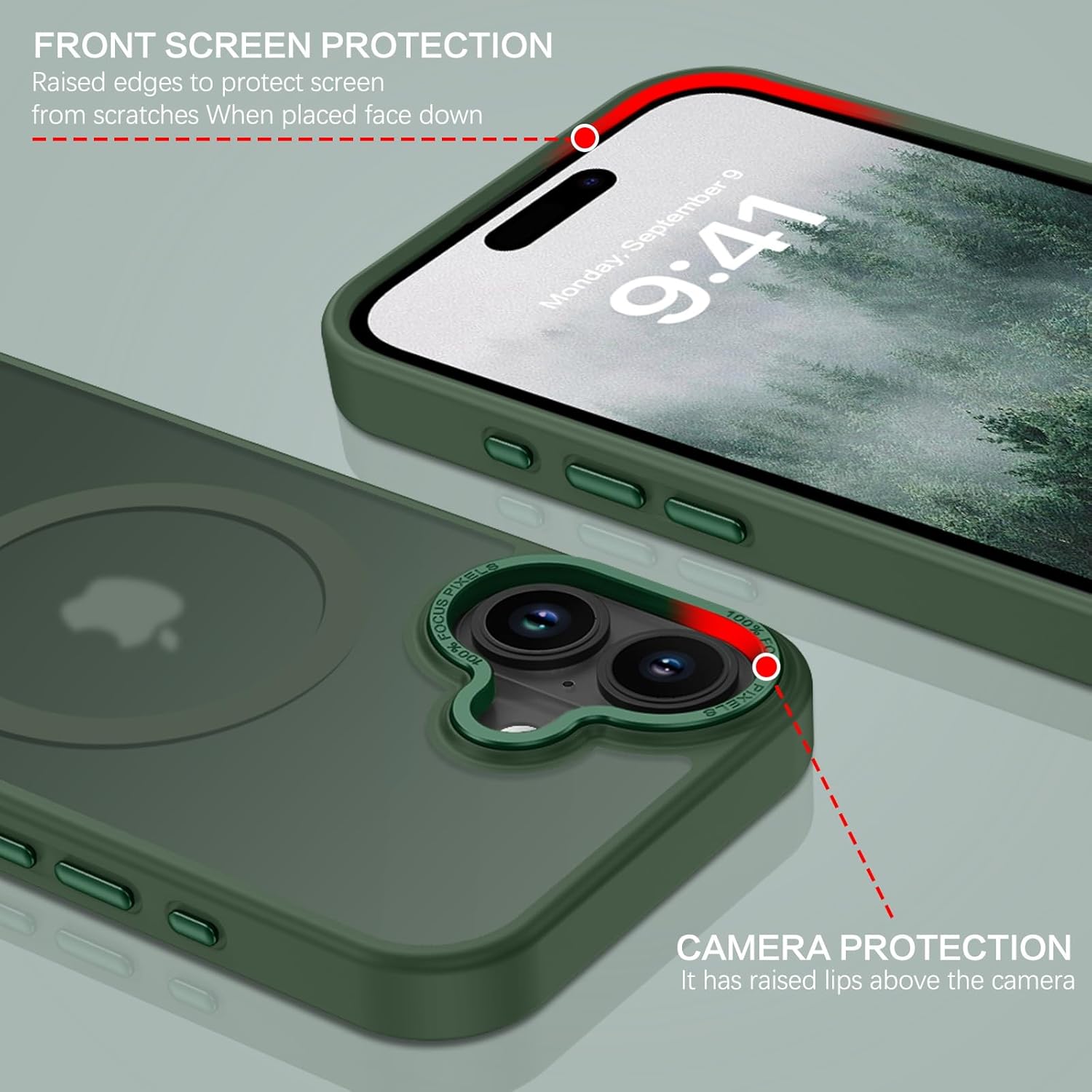 Θήκη Orso MagCase Focus Frosted Forest Green iPhone 16 ΘΗΚΕΣ Orso Θήκη Orso MagCase Focus Frosted Forest Green iPhone 16 - Image 3