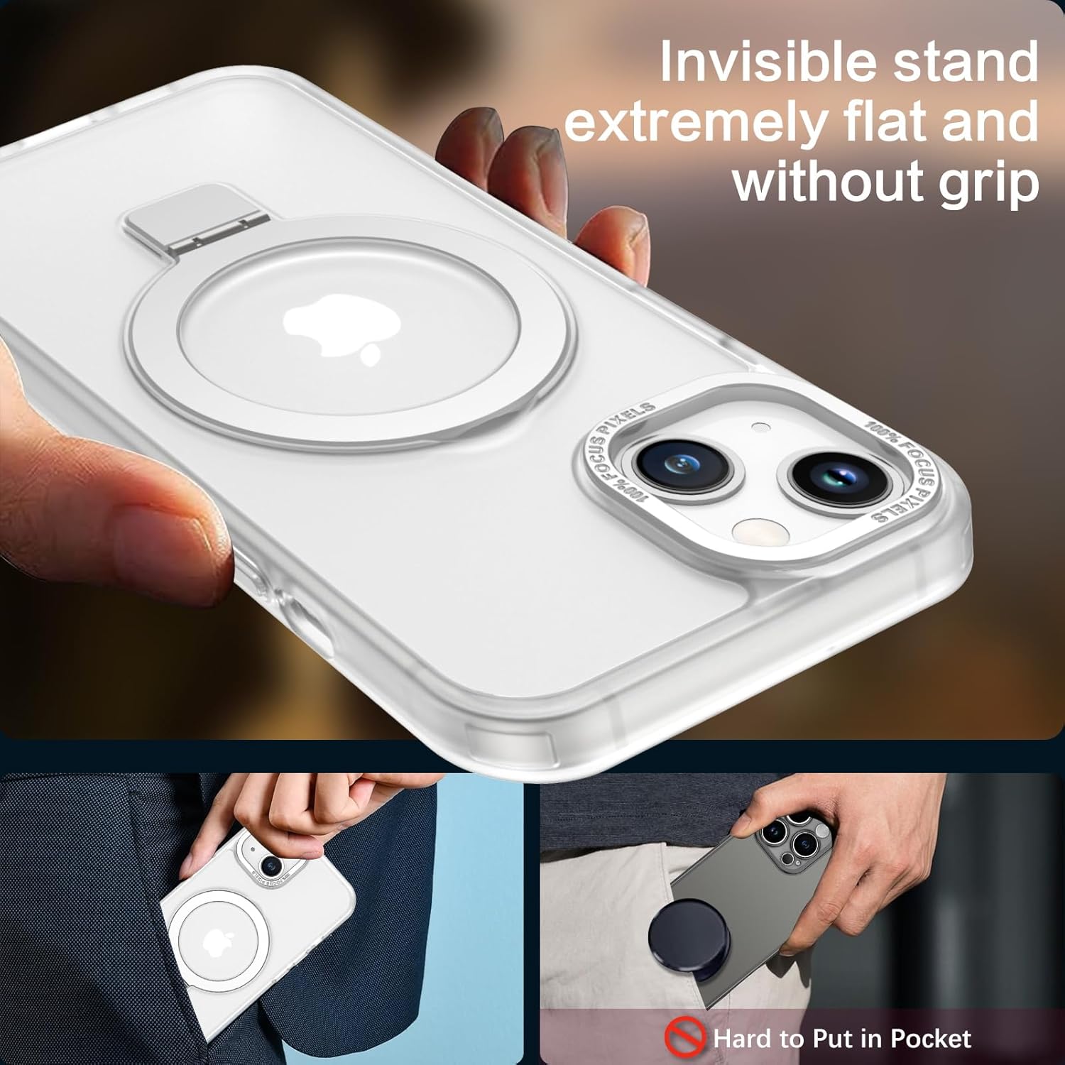 Θήκη Orso Ostand Hybrid Focus Frosted Clear iPhone 13/14 ΘΗΚΕΣ Orso Θήκη Orso Ostand Hybrid Focus Frosted Clear iPhone 13/14 - Image 2