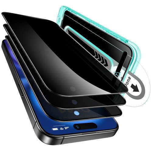 ESR Premium Quality Privacy Tempered Glass iPhone 16 Plus/15 Plus (3-Pack With Flawless Fit Tray) ΠΡΟΣΤΑΣΙΑ ΟΘΟΝΗΣ ESR ESR Premium Quality Privacy Tempered Glass iPhone 16 Plus/15 Plus (3-Pack With Flawless Fit Tray)