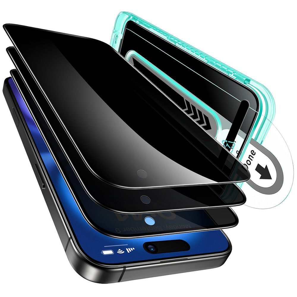 ESR Premium Quality Privacy Tempered Glass iPhone 16 Plus/15 Plus (3-Pack With Flawless Fit Tray) ΠΡΟΣΤΑΣΙΑ ΟΘΟΝΗΣ ESR ESR Premium Quality Privacy Tempered Glass iPhone 16 Plus/15 Plus (3-Pack With Flawless Fit Tray)