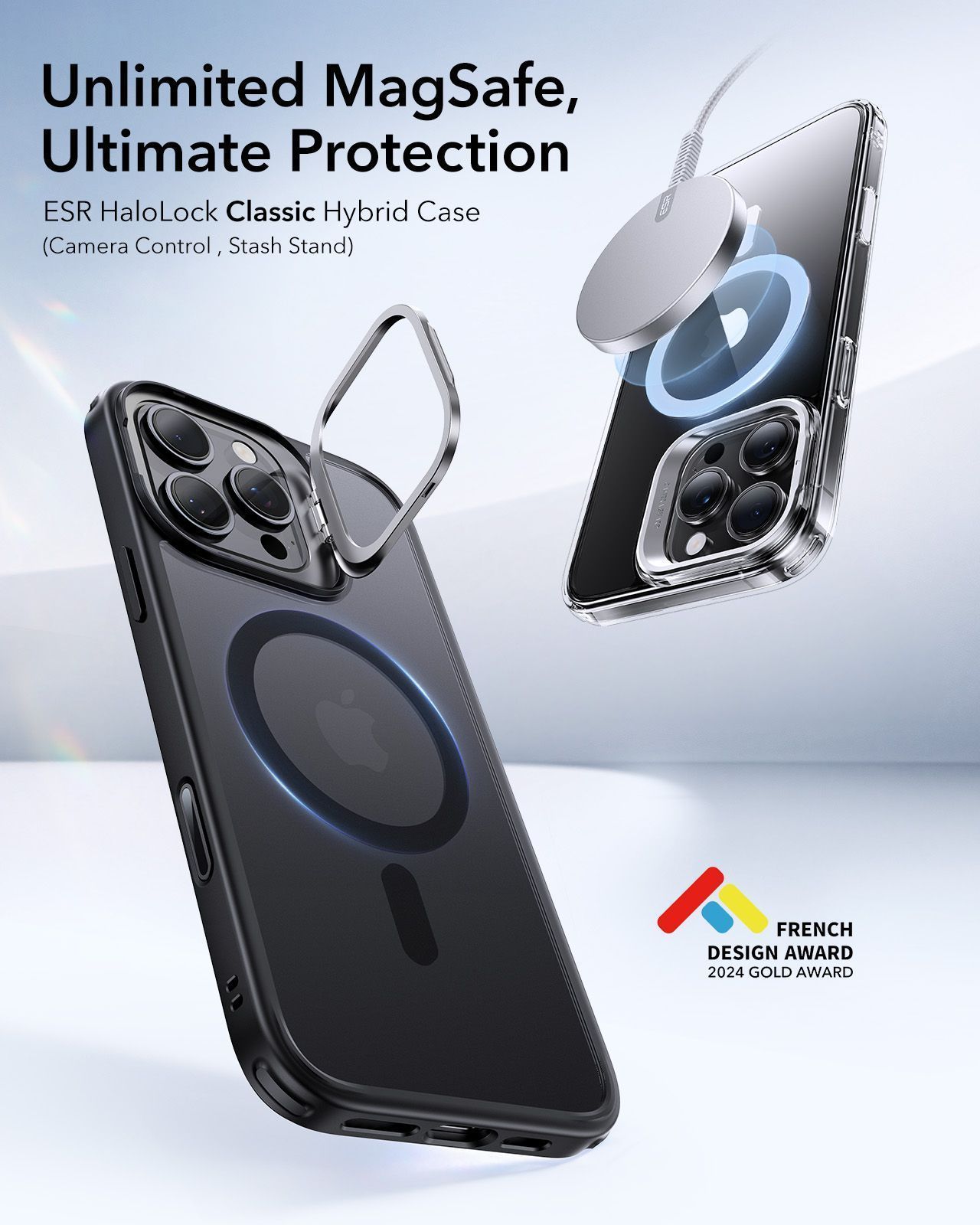 Θήκη ESR Classic Hybrid with Stash Stand (Camera Control Button) HaloLock MagSafe Frosted Black iPhone 16 Pro Max ΘΗΚΕΣ ESR Θήκη ESR Classic Hybrid with Stash Stand (Camera Control Button) HaloLock MagSafe Frosted Black iPhone 16 Pro Max - Image 7