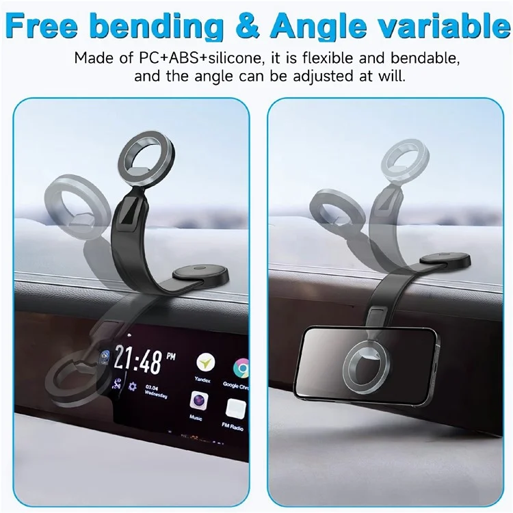WiWU Flexible MagSafe Car Mount Black (CH-053) ΑΞΕΣΟΥΑΡ MAGSAFE WIWU WiWU Flexible MagSafe Car Mount Black (CH-053) - Image 5