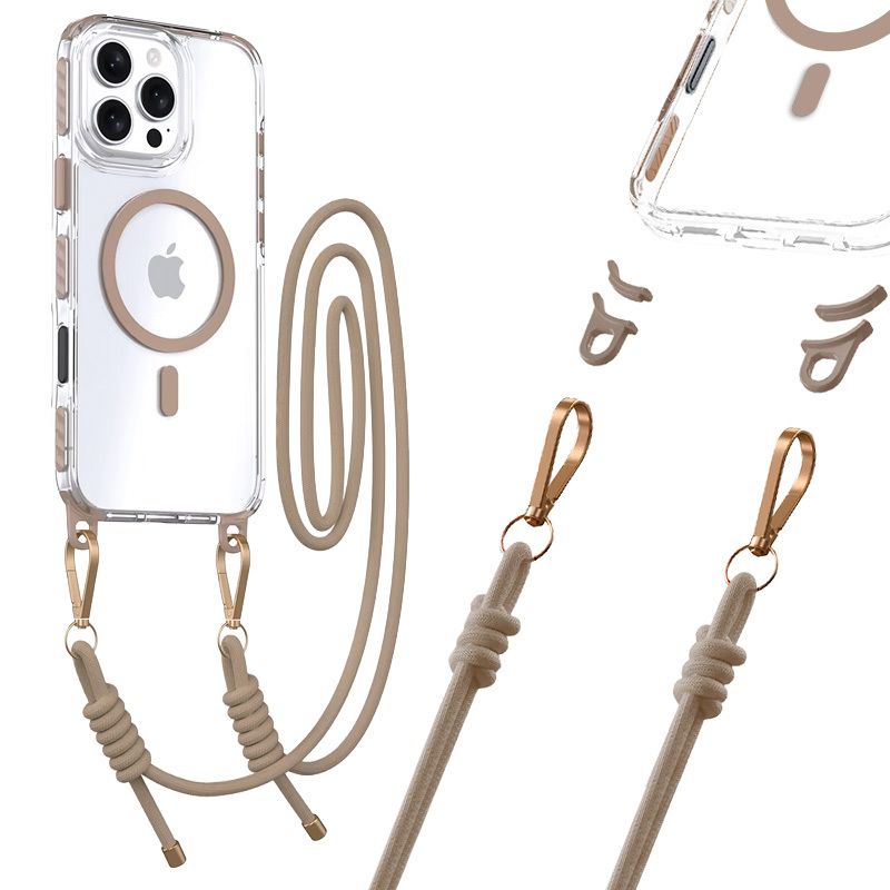 Θήκη Orso Detachable Lanyard Magsafe Clear Gold iPhone 13/14 ΘΗΚΕΣ Orso Θήκη Orso Detachable Lanyard Magsafe Clear Gold iPhone 13/14