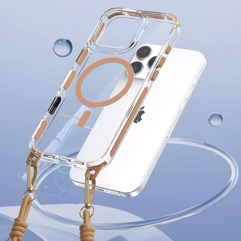 Θήκη Orso Detachable Lanyard Magsafe Clear Gold iPhone 13/14 ΘΗΚΕΣ Orso Θήκη Orso Detachable Lanyard Magsafe Clear Gold iPhone 13/14 - Image 4