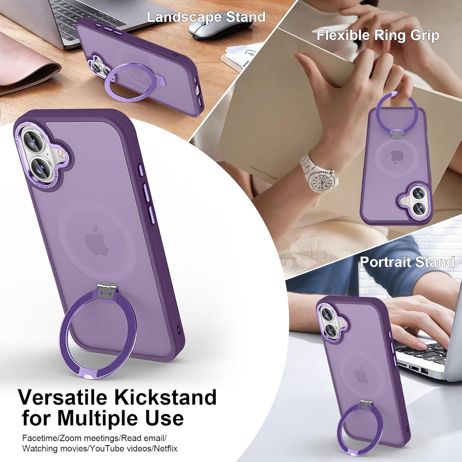 Θήκη Orso Ostand Hybrid Focus Frosted Purple iPhone 16 ΘΗΚΕΣ Orso Θήκη Orso Ostand Hybrid Focus Frosted Purple iPhone 16 - Image 2