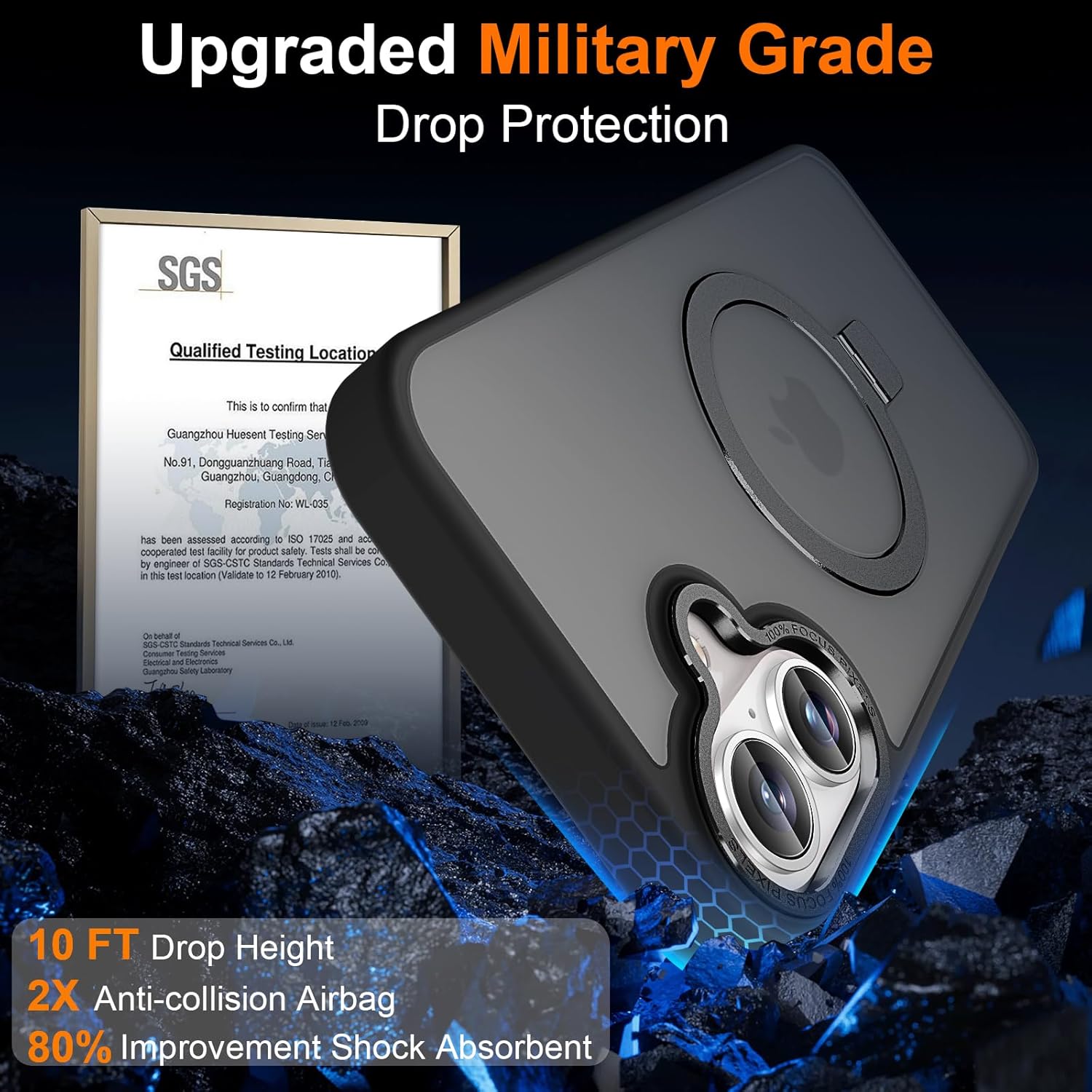 Θήκη Orso Ostand Hybrid Focus Frosted Black iPhone 16 ΘΗΚΕΣ Orso Θήκη Orso Ostand Hybrid Focus Frosted Black iPhone 16 - Image 2