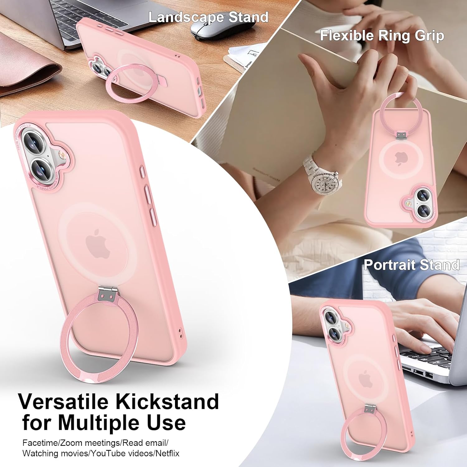 Θήκη Orso Ostand Hybrid Focus Frosted Rose iPhone 16 ΘΗΚΕΣ Orso Θήκη Orso Ostand Hybrid Focus Frosted Rose iPhone 16 - Image 2