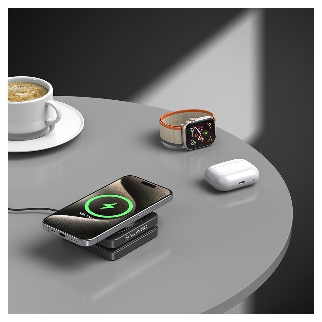 Blavec 3in1 MagSafe Wireless Charging Folding Station Black (BQI-02) APPLE WATCH Blavec Blavec 3in1 MagSafe Wireless Charging Folding Station Black (BQI-02) - Image 7