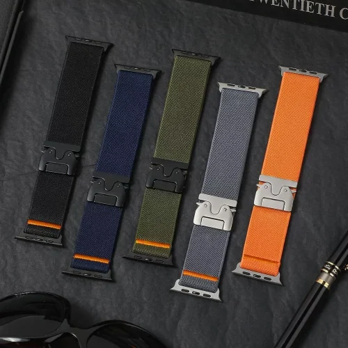 Alternative view of Λουράκι Tech-Protect Nylon Clasp Black Apple Watch 44/45/46/49mm