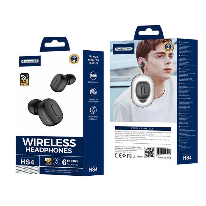 Jellico Bluetooth Smart Business Mono Headset Black (HS4) ΑΚΟΥΣΤΙΚΑ-BLUETOOTH Jellico Jellico Bluetooth Smart Business Mono Headset Black (HS4) - Image 3