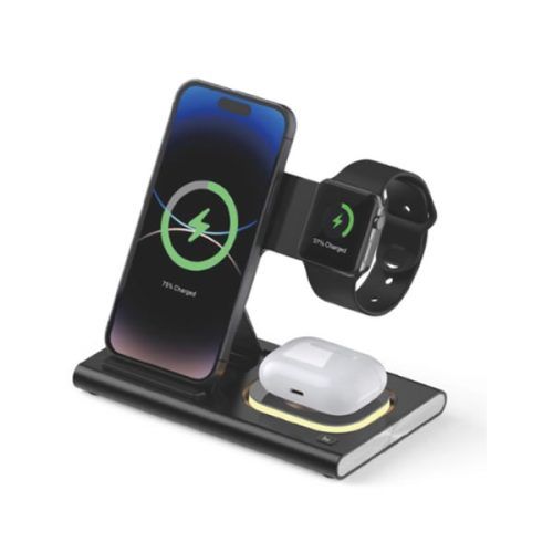 Jellico 4in1 Fordable Magnetic Wireless Charging Station Black 15W (W12) APPLE WATCH Jellico Jellico 4in1 Fordable Magnetic Wireless Charging Station Black 15W (W12)