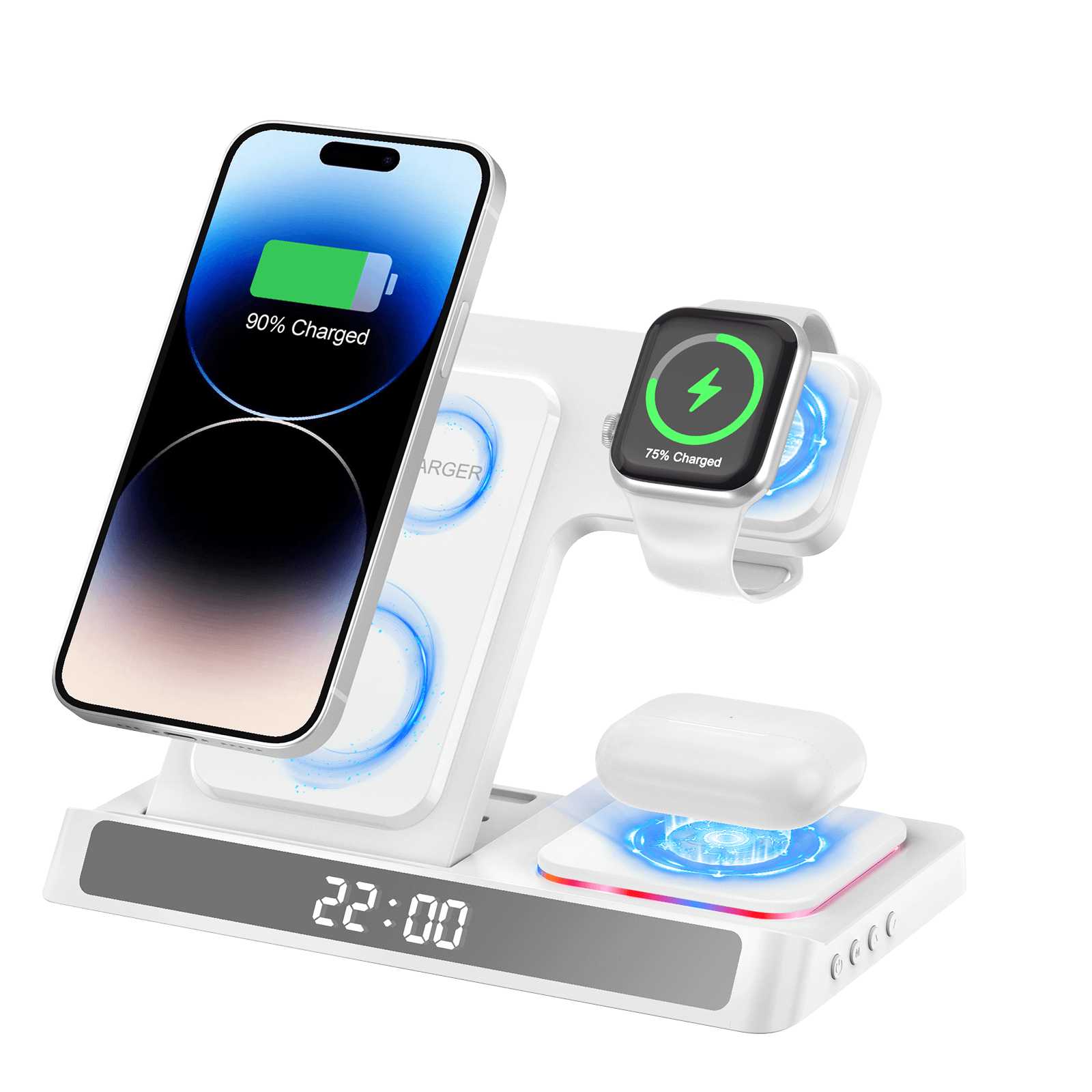 WiWU 4 in 1 Power Air Wireless Charging Station White 15W (W006) APPLE WATCH WIWU WiWU 4 in 1 Power Air Wireless Charging Station White 15W (W006)