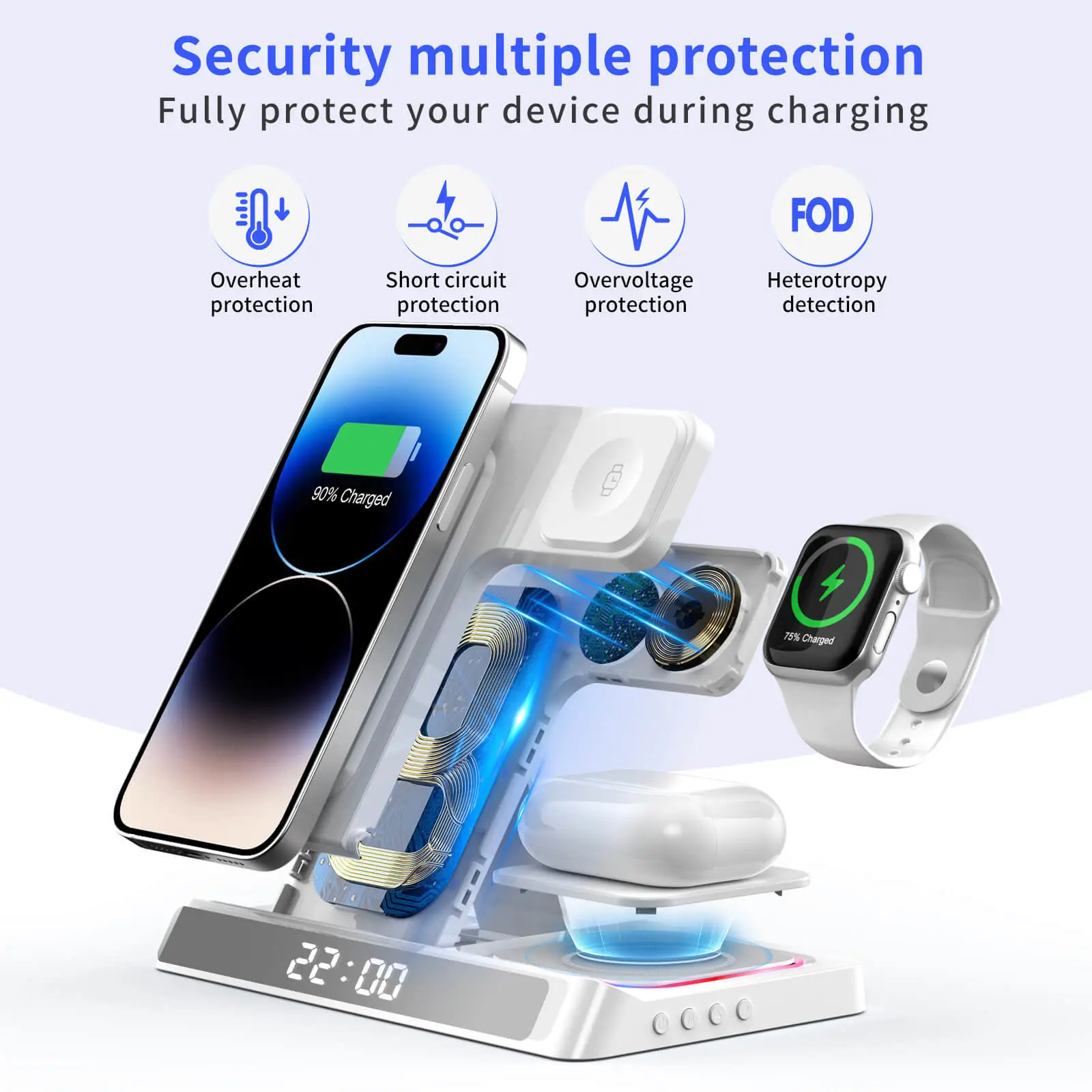 WiWU 4 in 1 Power Air Wireless Charging Station White 15W (W006) APPLE WATCH WIWU WiWU 4 in 1 Power Air Wireless Charging Station White 15W (W006) - Image 2