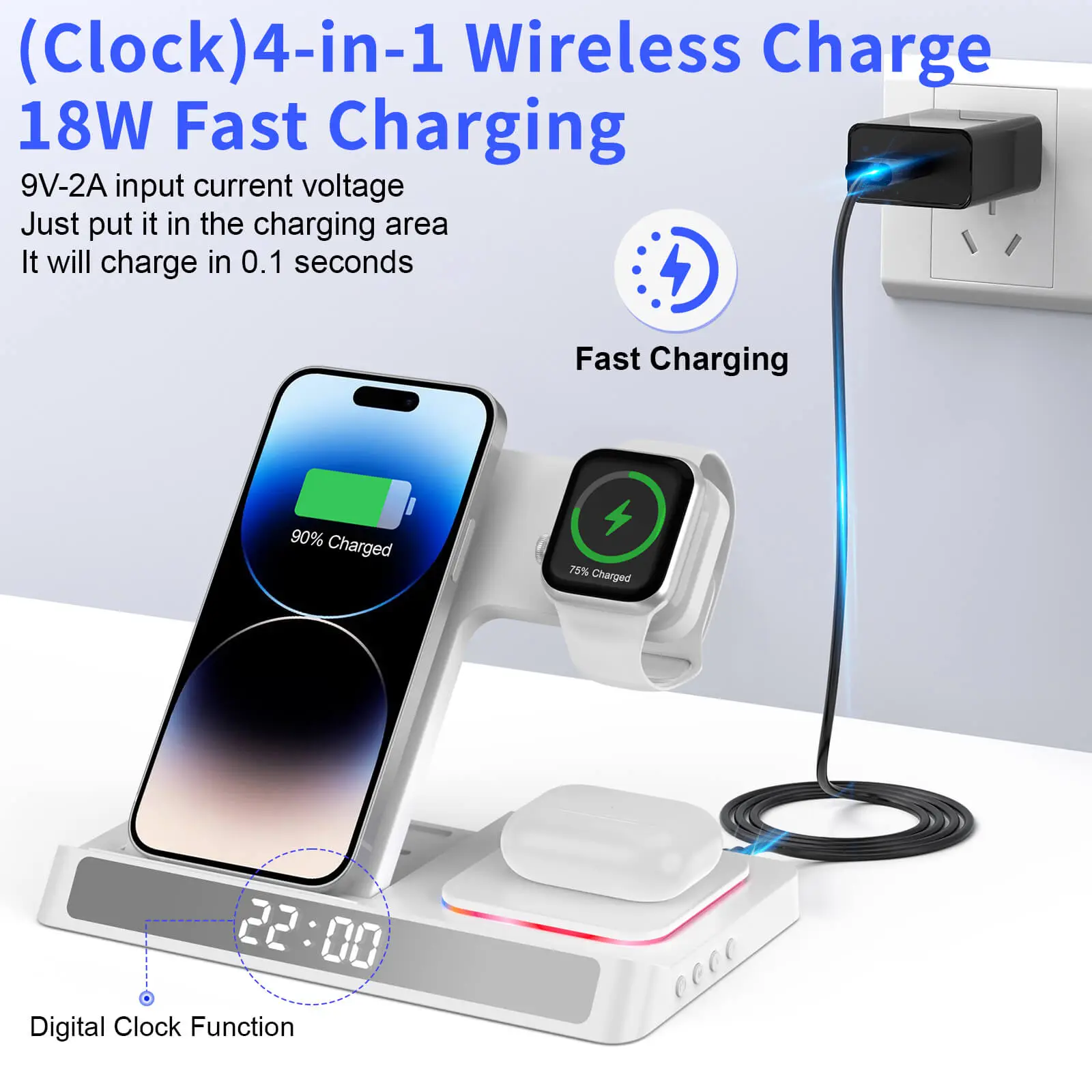 WiWU 4 in 1 Power Air Wireless Charging Station White 15W (W006) APPLE WATCH WIWU WiWU 4 in 1 Power Air Wireless Charging Station White 15W (W006) - Image 5