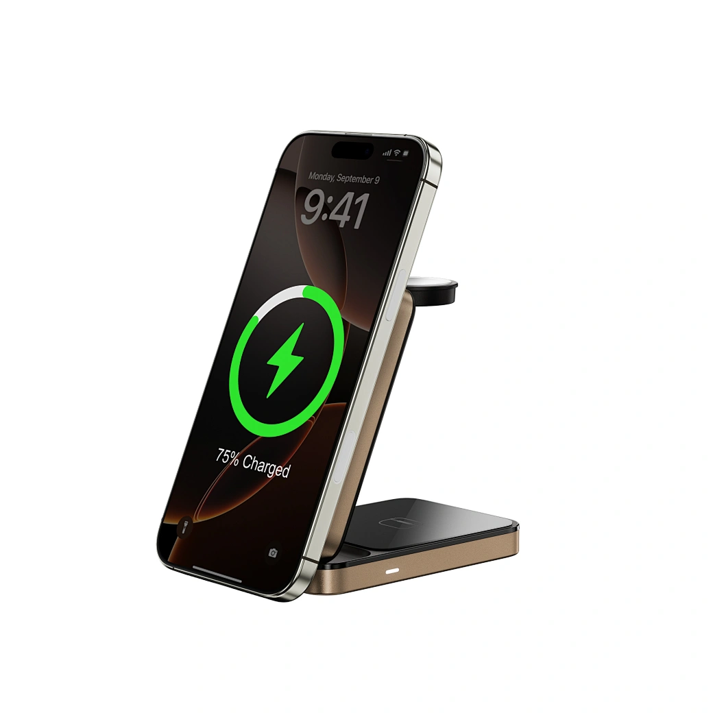 WiWU 3in1 Triple Magnetic Wireless Charger Gold 15W (W038) APPLE WATCH WIWU WiWU 3in1 Triple Magnetic Wireless Charger Gold 15W (W038) - Image 7