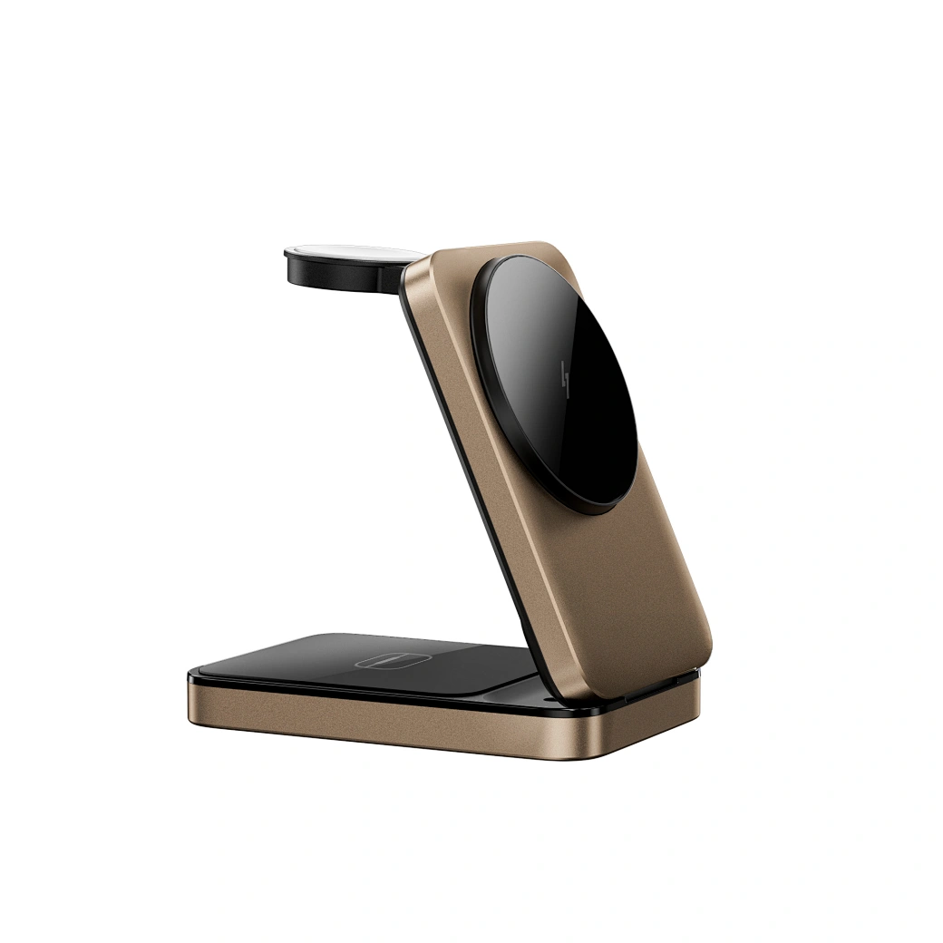 WiWU 3in1 Triple Magnetic Wireless Charger Gold 15W (W038) APPLE WATCH WIWU WiWU 3in1 Triple Magnetic Wireless Charger Gold 15W (W038) - Image 2