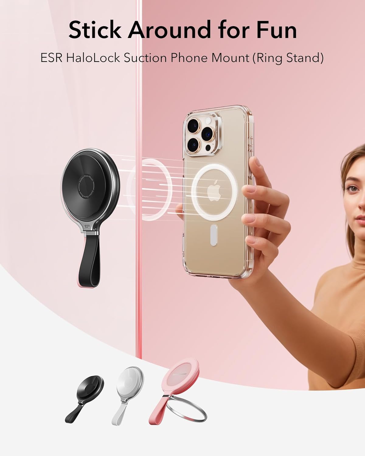 ESR Suction Cup Phone Mount HaloLock MagSafe Black MAGSAFE GADGETS ESR ESR Suction Cup Phone Mount HaloLock MagSafe Black - Image 7