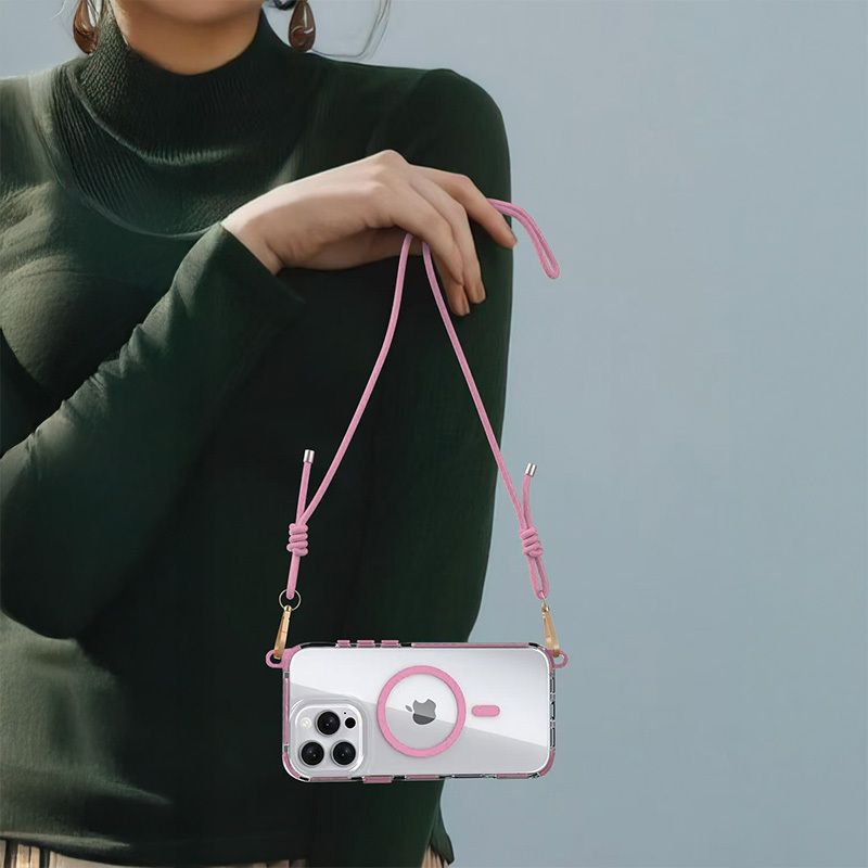Θήκη Orso Detachable Lanyard Magsafe Clear Pink iPhone 17 ΘΗΚΕΣ Orso Θήκη Orso Detachable Lanyard Magsafe Clear Pink iPhone 17 - Image 5