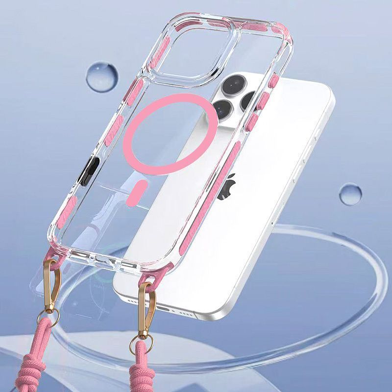 Θήκη Orso Detachable Lanyard Magsafe Clear Pink iPhone 17 ΘΗΚΕΣ Orso Θήκη Orso Detachable Lanyard Magsafe Clear Pink iPhone 17 - Image 4