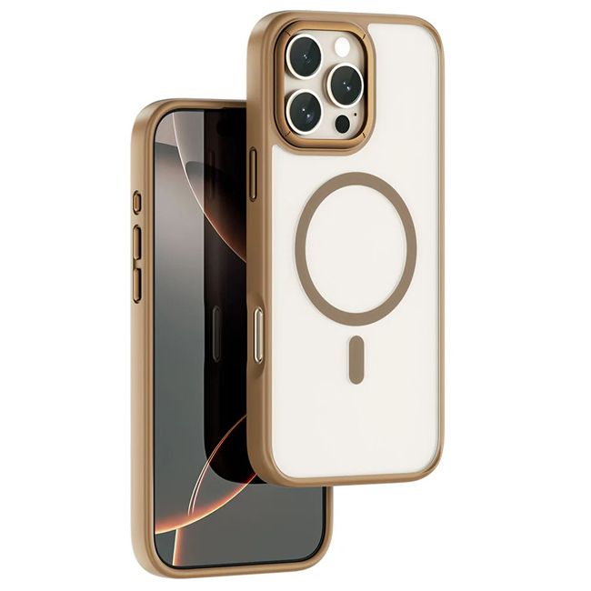Θήκη Orso MagSafe Metal Guard Clear Gold iPhone 16 Pro Max ΘΗΚΕΣ Orso Θήκη Orso MagSafe Metal Guard Clear Gold iPhone 16 Pro Max
