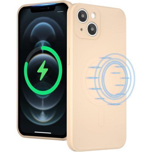 Θήκη KSTDesign Magsafe Liquid Silicone Case Beige iPhone 14