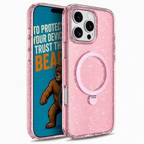 Θήκη Orso Ostand Glitter Clear Pink iPhone 13/14