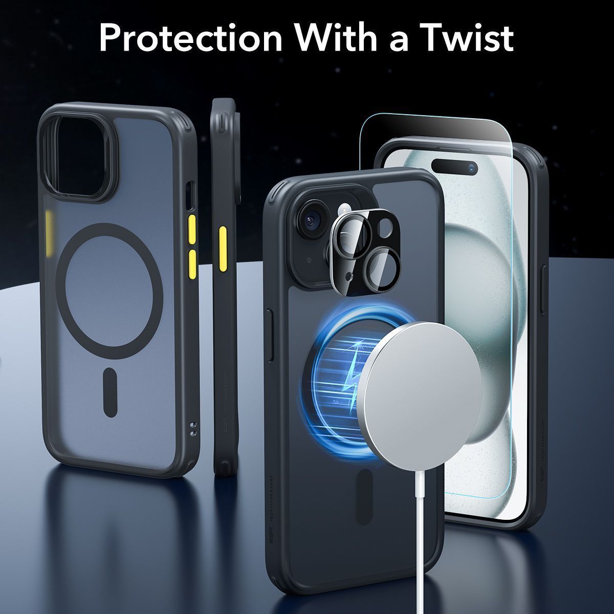 Full Protection Pro Set ESR Classic HaloLock MagSafe Frosted Black iPhone 15 ΘΗΚΕΣ ESR Full Protection Pro Set ESR Classic HaloLock MagSafe Frosted Black iPhone 15 - Image 8