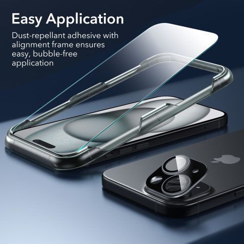 Alternative view of Full Protection Pro Set ESR Classic HaloLock MagSafe Frosted Black iPhone 15