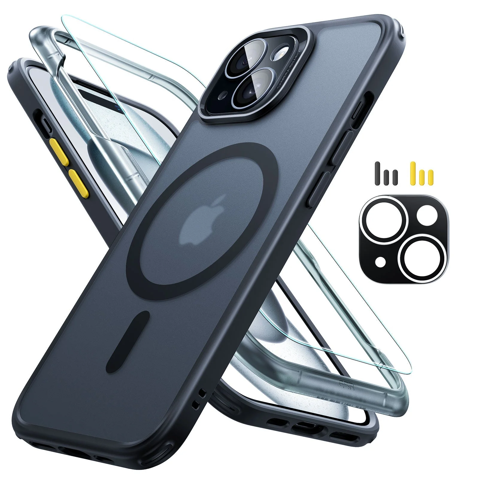 Full Protection Pro Set ESR Classic HaloLock MagSafe Frosted Black iPhone 15 ΘΗΚΕΣ ESR Full Protection Pro Set ESR Classic HaloLock MagSafe Frosted Black iPhone 15