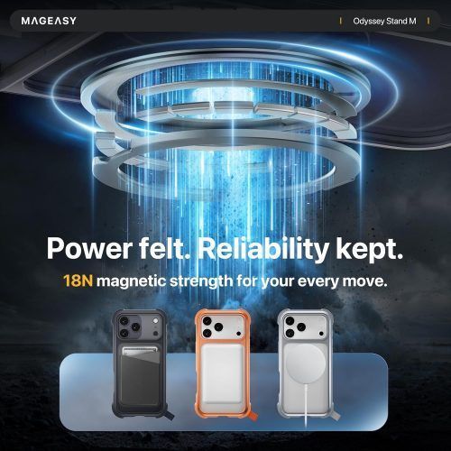 Alternative view of Θήκη MagEasy Odyssey Stand M Magsafe Leatherette Midnight iPhone 17 Pro Max