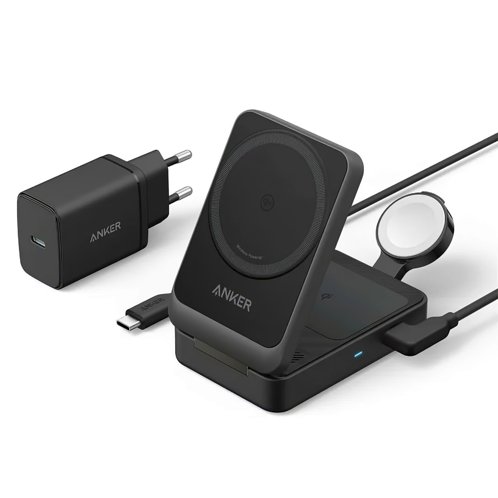 Anker Qi2 MagGo 3in1 Charging Station MFW Black APPLE WATCH Anker Anker Qi2 MagGo 3in1 Charging Station MFW Black - Image 2