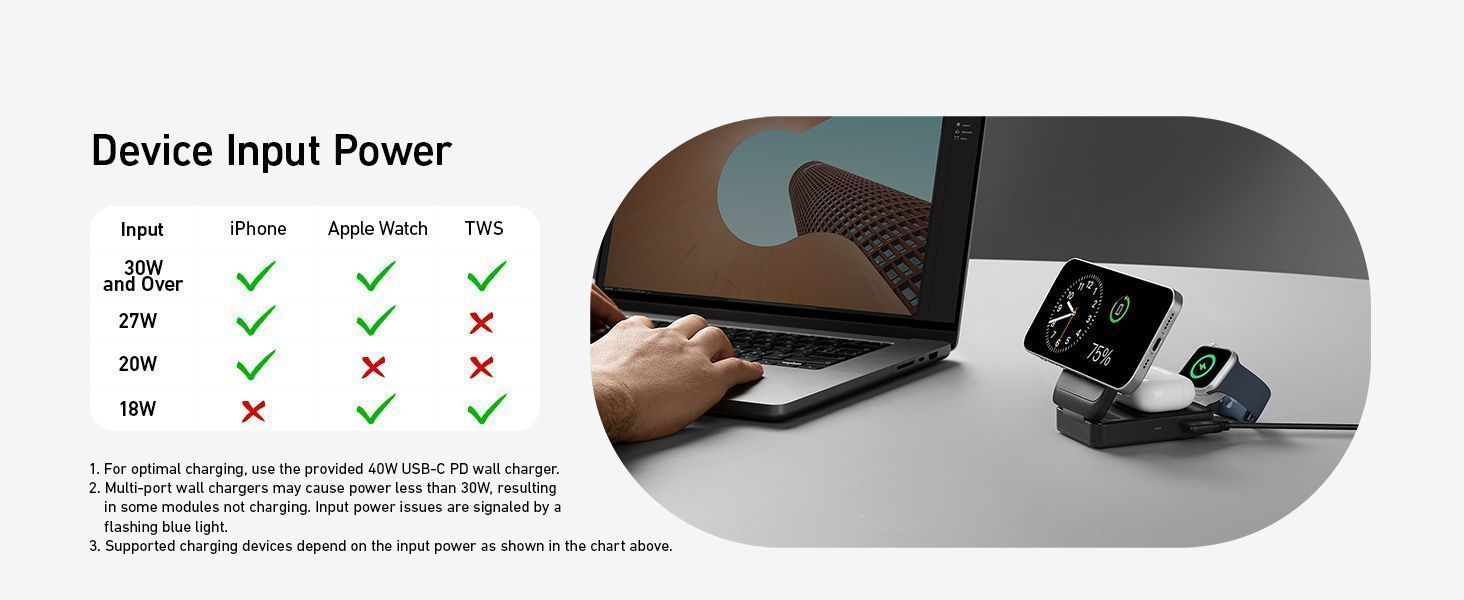 Anker Qi2 MagGo 3in1 Charging Station MFW Black APPLE WATCH Anker Anker Qi2 MagGo 3in1 Charging Station MFW Black - Image 6