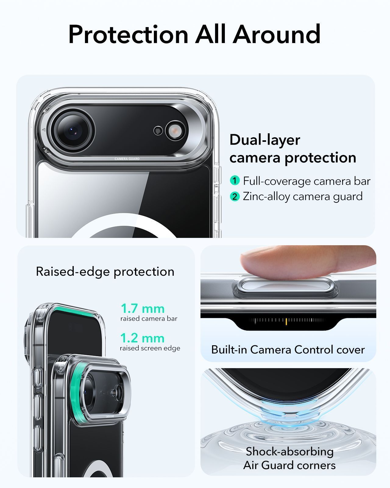 Θήκη ESR Classic Hybrid with Stash Stand (Camera Control Button) HaloLock MagSafe Clear iPhone Air ΘΗΚΕΣ ESR Θήκη ESR Classic Hybrid with Stash Stand (Camera Control Button) HaloLock MagSafe Clear iPhone Air - Image 7