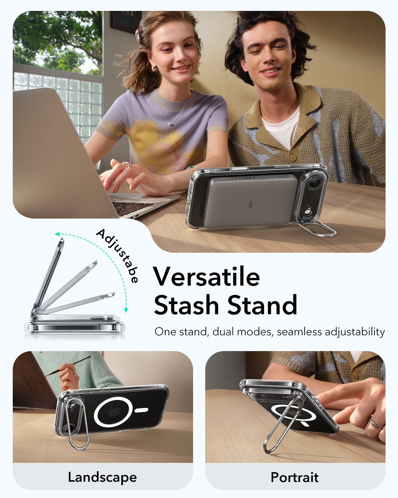 Θήκη ESR Classic Hybrid with Stash Stand (Camera Control Button) HaloLock MagSafe Clear iPhone Air ΘΗΚΕΣ ESR Θήκη ESR Classic Hybrid with Stash Stand (Camera Control Button) HaloLock MagSafe Clear iPhone Air - Image 6