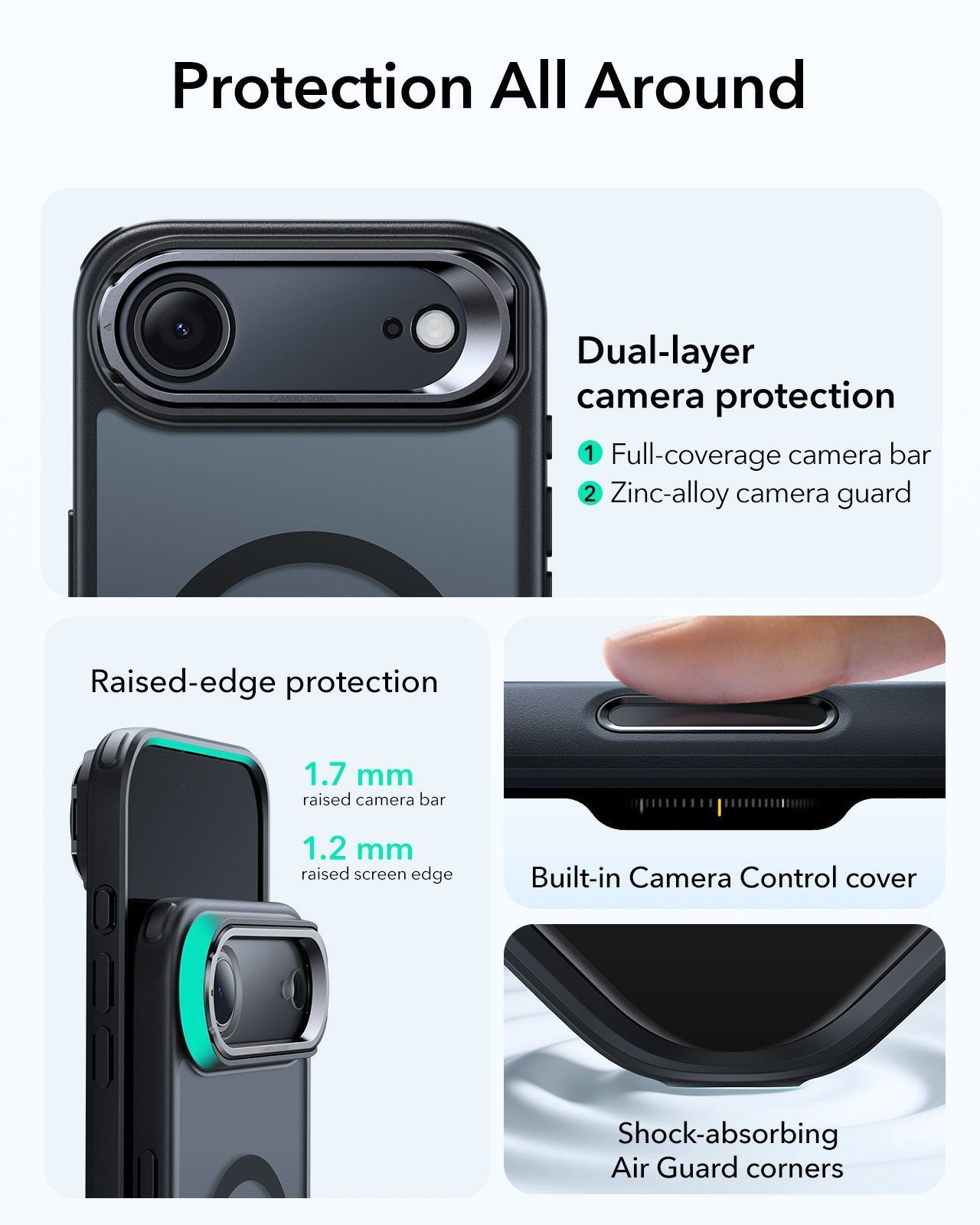 Θήκη ESR Classic Hybrid with Stash Stand (Camera Control Button) HaloLock MagSafe Frosted Black iPhone Air ΘΗΚΕΣ ESR Θήκη ESR Classic Hybrid with Stash Stand (Camera Control Button) HaloLock MagSafe Frosted Black iPhone Air - Image 7