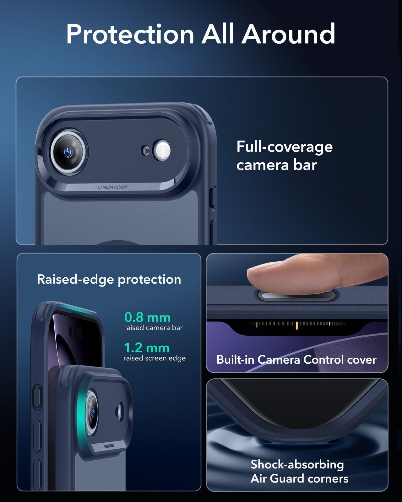 Θήκη ESR Classic Hybrid (Camera Control Button) MagSafe Frosted Blue iPhone Air ΘΗΚΕΣ ESR Θήκη ESR Classic Hybrid (Camera Control Button) MagSafe Frosted Blue iPhone Air - Image 7