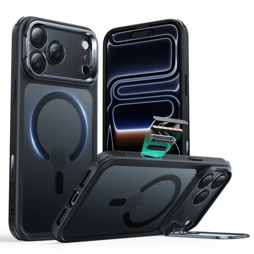 Θήκη ESR Classic Hybrid with Stash Stand (Camera Control Button) HaloLock MagSafe Frosted Black iPhone 17 Pro ΘΗΚΕΣ ESR Θήκη ESR Classic Hybrid with Stash Stand (Camera Control Button) HaloLock MagSafe Frosted Black iPhone 17 Pro