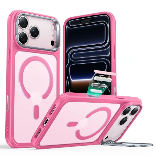 Θήκη ESR Classic Hybrid with Stash Stand (Camera Control Button) HaloLock MagSafe Frosted Pink iPhone 17 Pro ΘΗΚΕΣ ESR Θήκη ESR Classic Hybrid with Stash Stand (Camera Control Button) HaloLock MagSafe Frosted Pink iPhone 17 Pro