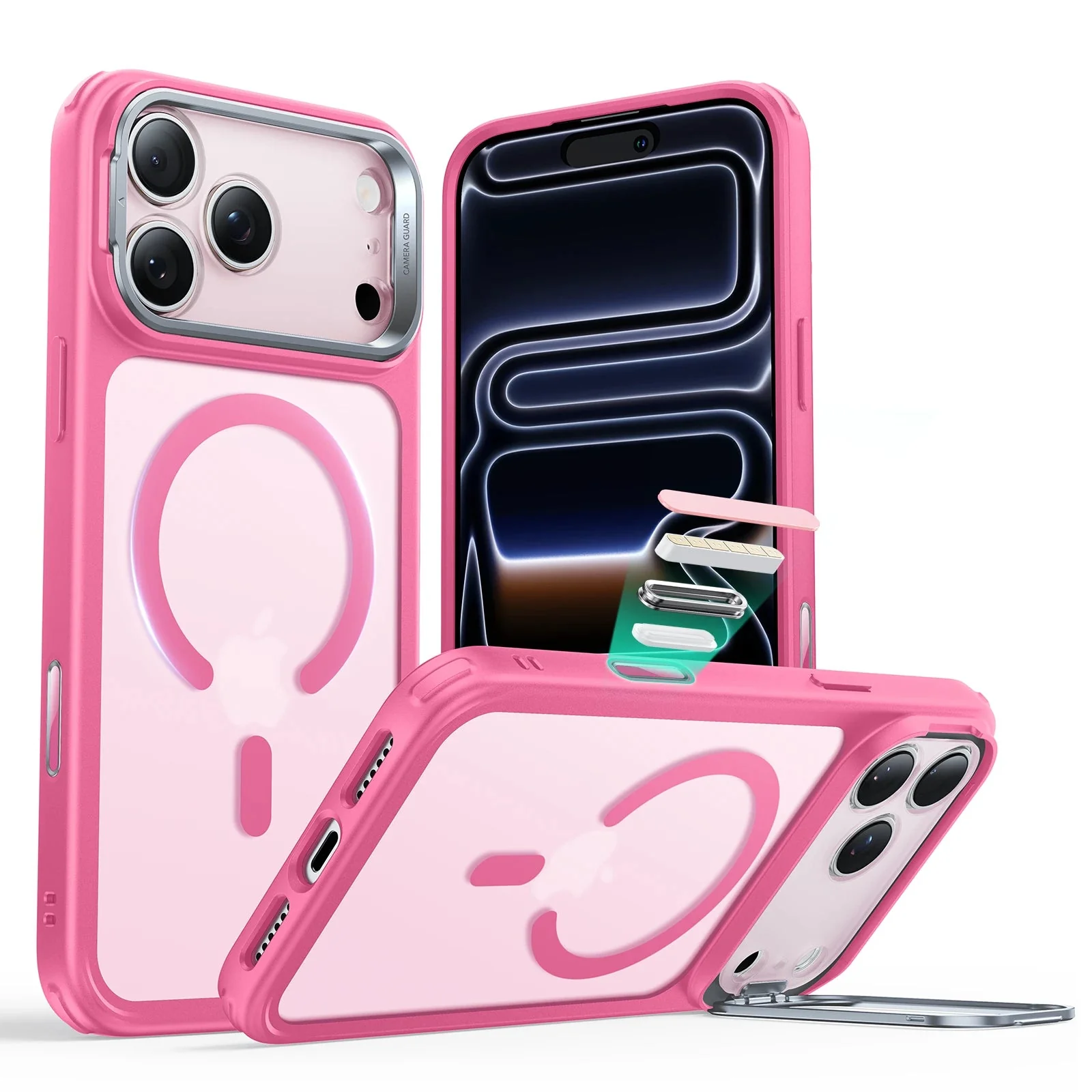 Θήκη ESR Classic Hybrid with Stash Stand (Camera Control Button) HaloLock MagSafe Frosted Pink iPhone 17 Pro Max ΘΗΚΕΣ ESR Θήκη ESR Classic Hybrid with Stash Stand (Camera Control Button) HaloLock MagSafe Frosted Pink iPhone 17 Pro Max