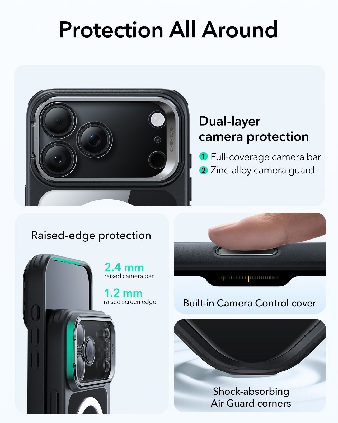 Θήκη ESR Classic Hybrid with Stash Stand (Camera Control Button) HaloLock MagSafe Clear Black iPhone 17 Pro Max ΘΗΚΕΣ ESR Θήκη ESR Classic Hybrid with Stash Stand (Camera Control Button) HaloLock MagSafe Clear Black iPhone 17 Pro Max - Image 6