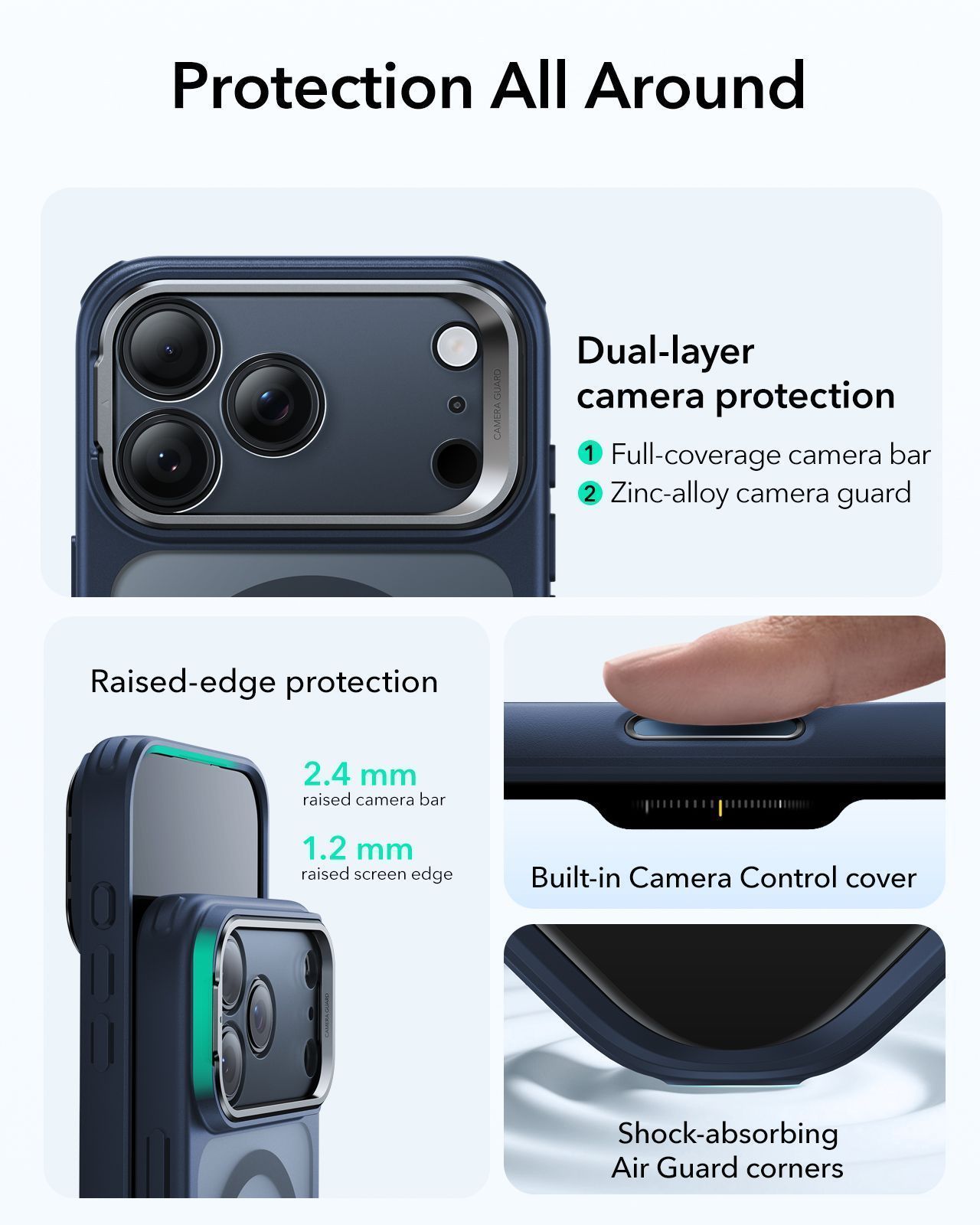 Θήκη ESR Classic Hybrid with Stash Stand (Camera Control Button) HaloLock MagSafe Frosted Blue iPhone 17 Pro ΘΗΚΕΣ ESR Θήκη ESR Classic Hybrid with Stash Stand (Camera Control Button) HaloLock MagSafe Frosted Blue iPhone 17 Pro - Image 6