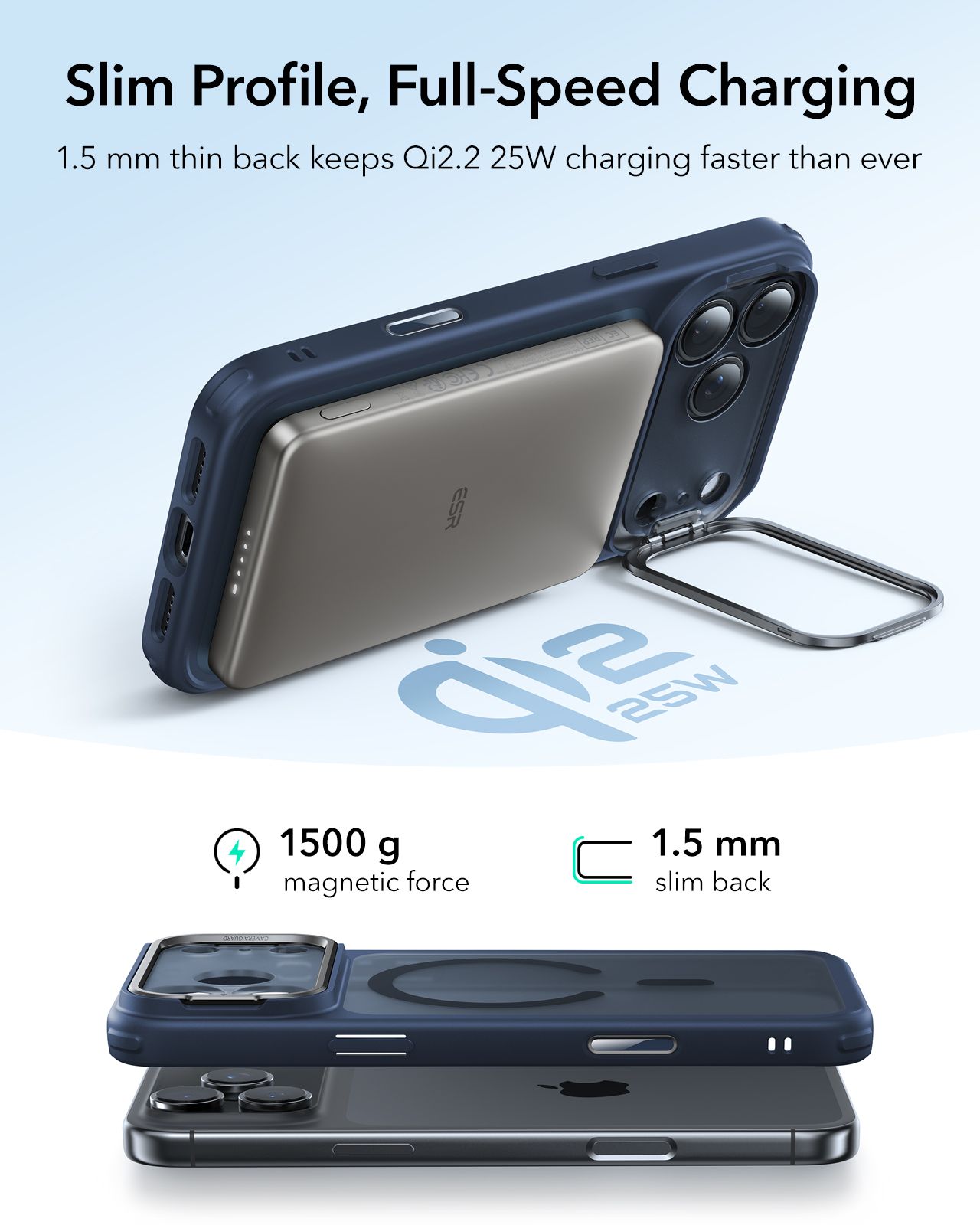 Θήκη ESR Classic Hybrid with Stash Stand (Camera Control Button) HaloLock MagSafe Frosted Blue iPhone 17 Pro ΘΗΚΕΣ ESR Θήκη ESR Classic Hybrid with Stash Stand (Camera Control Button) HaloLock MagSafe Frosted Blue iPhone 17 Pro - Image 5