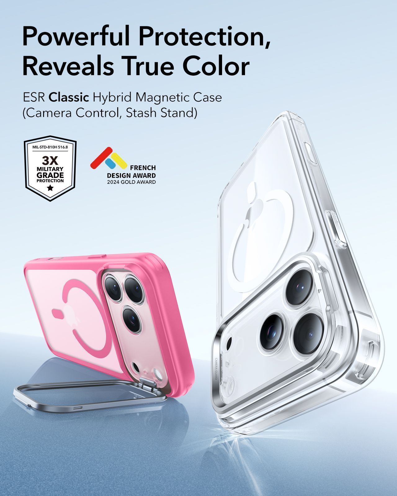 Θήκη ESR Classic Hybrid with Stash Stand (Camera Control Button) HaloLock MagSafe Frosted Pink iPhone 17 Pro Max ΘΗΚΕΣ ESR Θήκη ESR Classic Hybrid with Stash Stand (Camera Control Button) HaloLock MagSafe Frosted Pink iPhone 17 Pro Max - Image 4