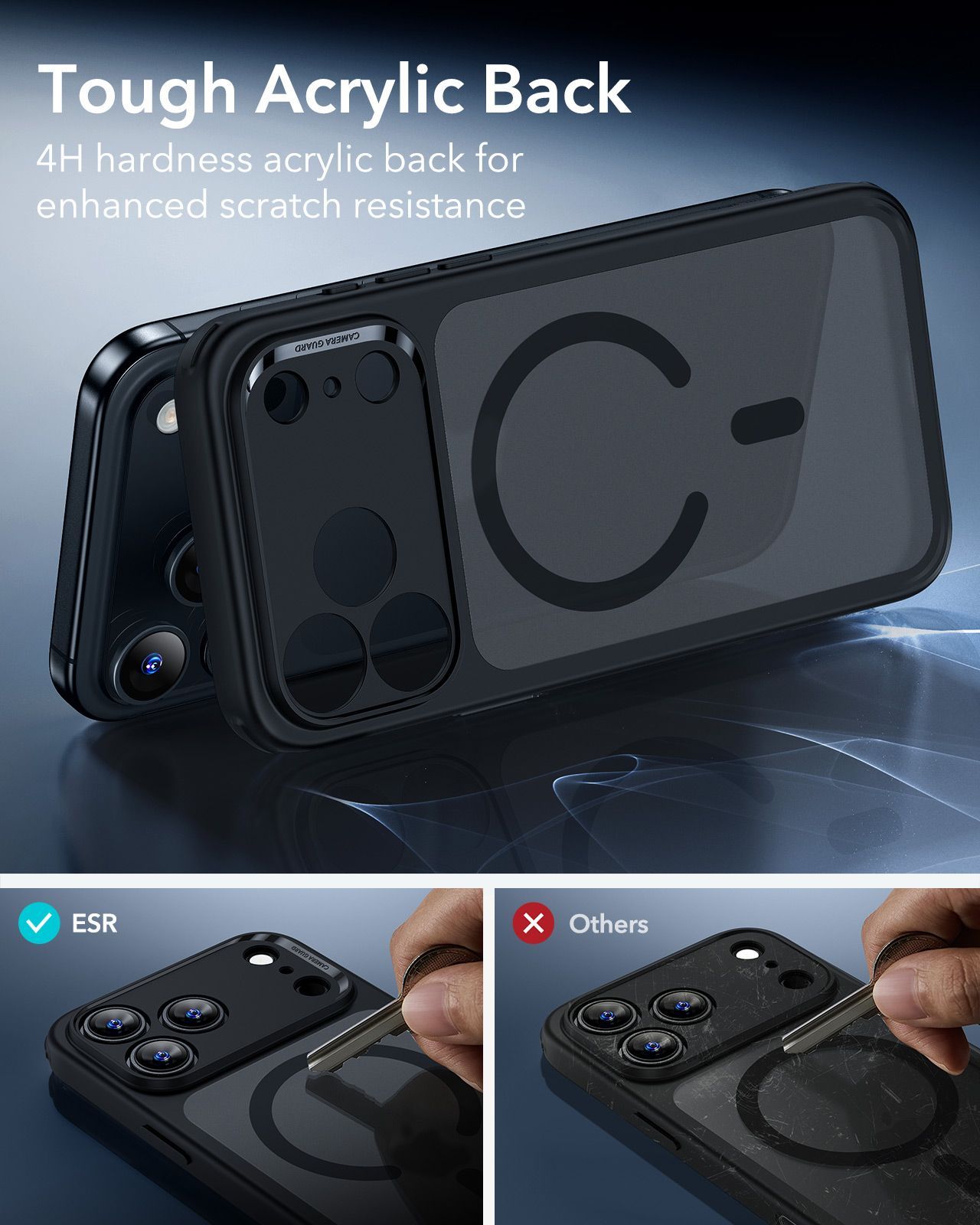 Θήκη ESR Classic Hybrid (Camera Control Button) MagSafe Frosted Black iPhone 17 Pro Max ΘΗΚΕΣ ESR Θήκη ESR Classic Hybrid (Camera Control Button) MagSafe Frosted Black iPhone 17 Pro Max - Image 4