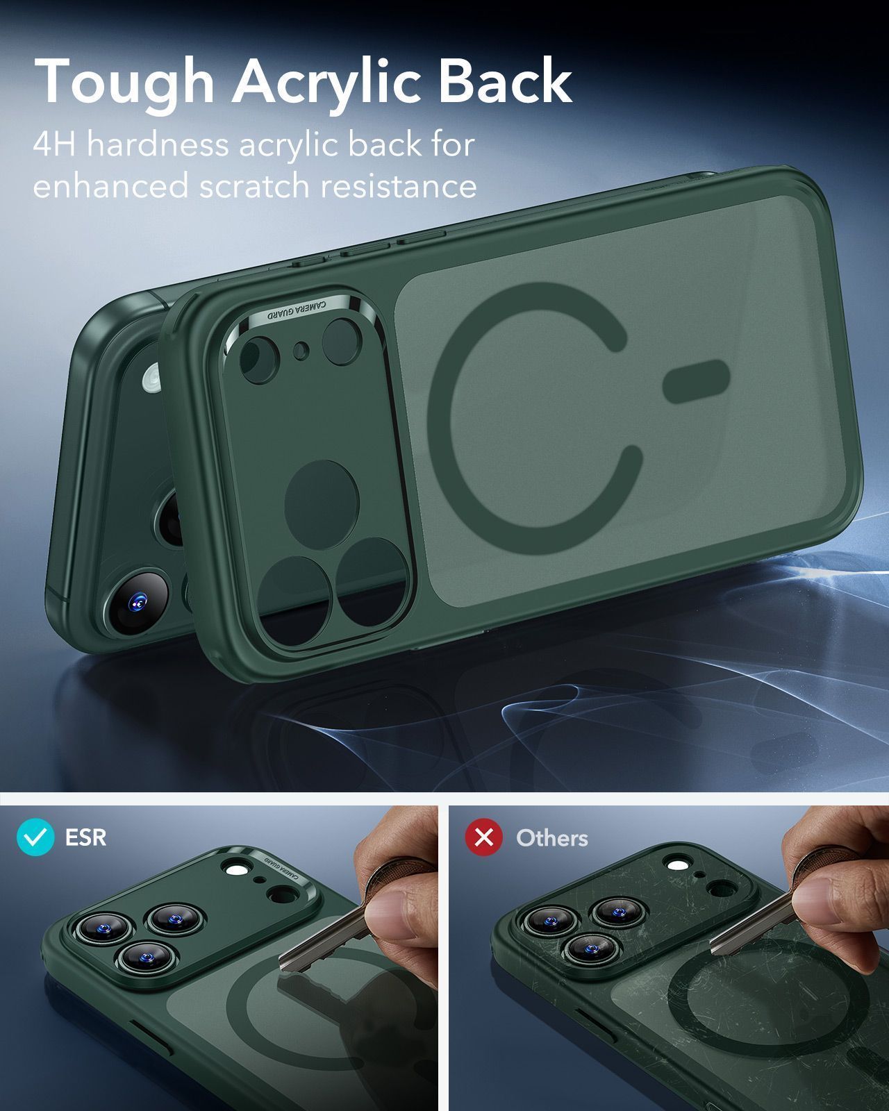 Θήκη ESR Classic Hybrid (Camera Control Button) MagSafe Frosted Green iPhone 17 Pro Max ΘΗΚΕΣ ESR Θήκη ESR Classic Hybrid (Camera Control Button) MagSafe Frosted Green iPhone 17 Pro Max - Image 7