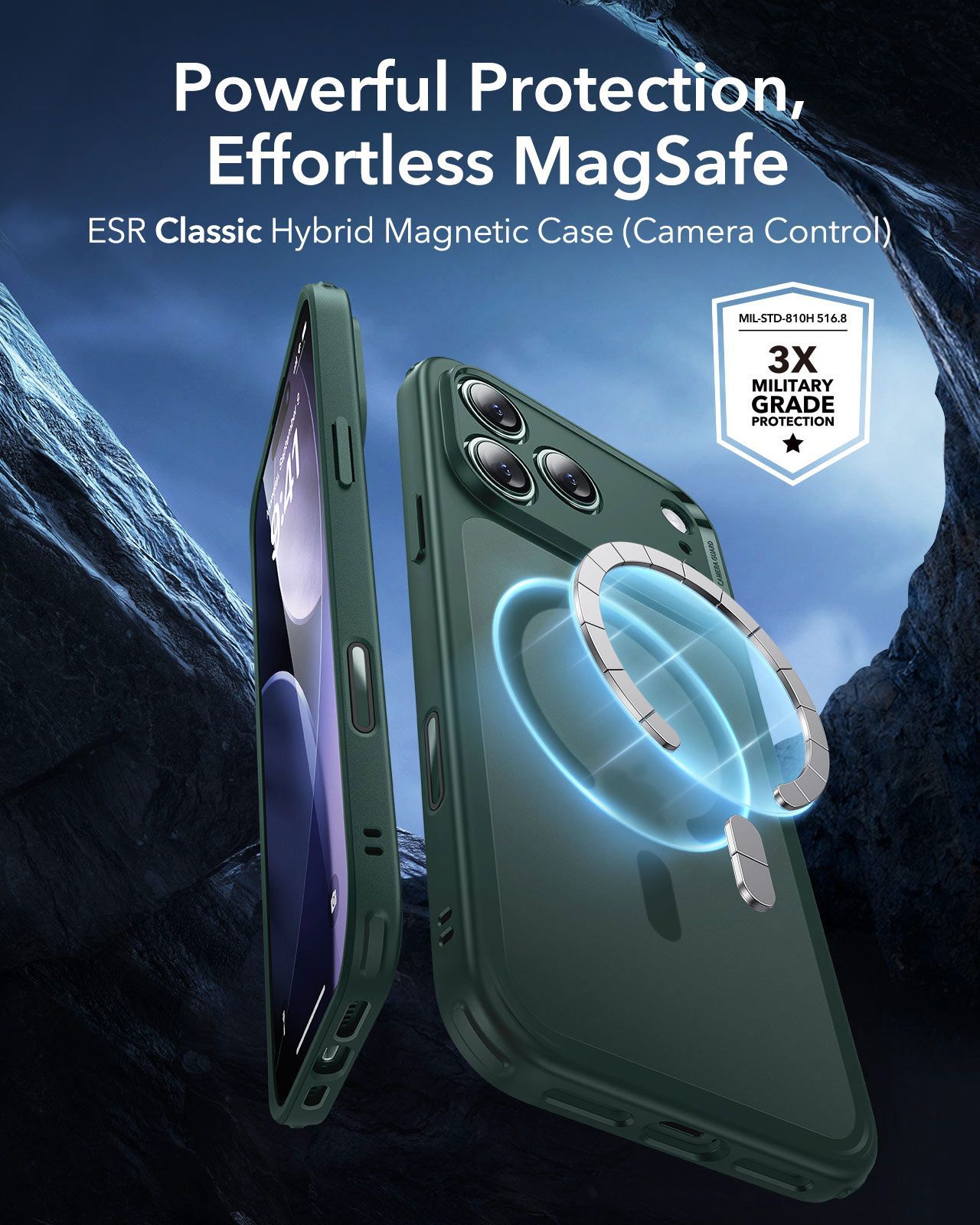Θήκη ESR Classic Hybrid (Camera Control Button) MagSafe Frosted Green iPhone 17 Pro Max ΘΗΚΕΣ ESR Θήκη ESR Classic Hybrid (Camera Control Button) MagSafe Frosted Green iPhone 17 Pro Max - Image 6