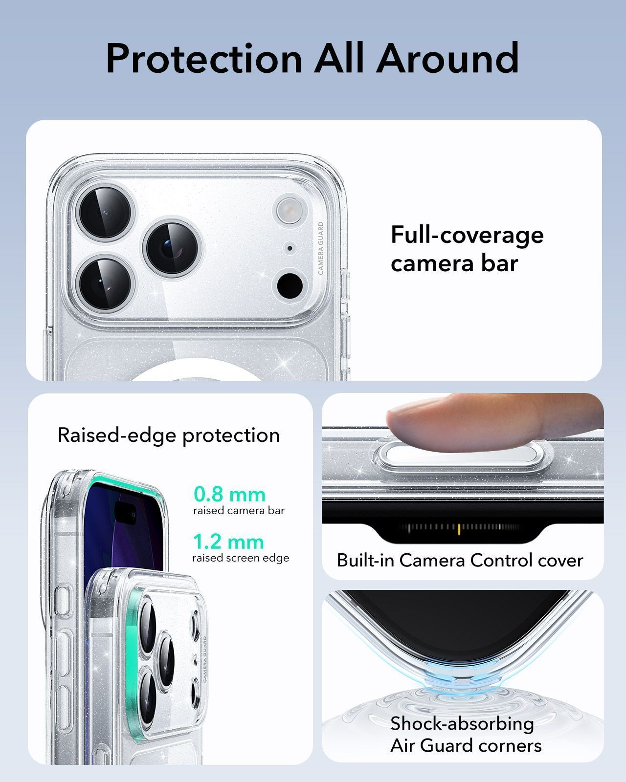 Θήκη ESR Classic Hybrid (Camera Control Button) MagSafe Clear Shimmer iPhone 17 Pro ΘΗΚΕΣ ESR Θήκη ESR Classic Hybrid (Camera Control Button) MagSafe Clear Shimmer iPhone 17 Pro - Image 2