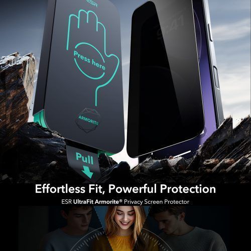 Alternative view of ESR UltraFit Armorite Privacy Tempered Glass iPhone 17 Pro Max (3 Pack)