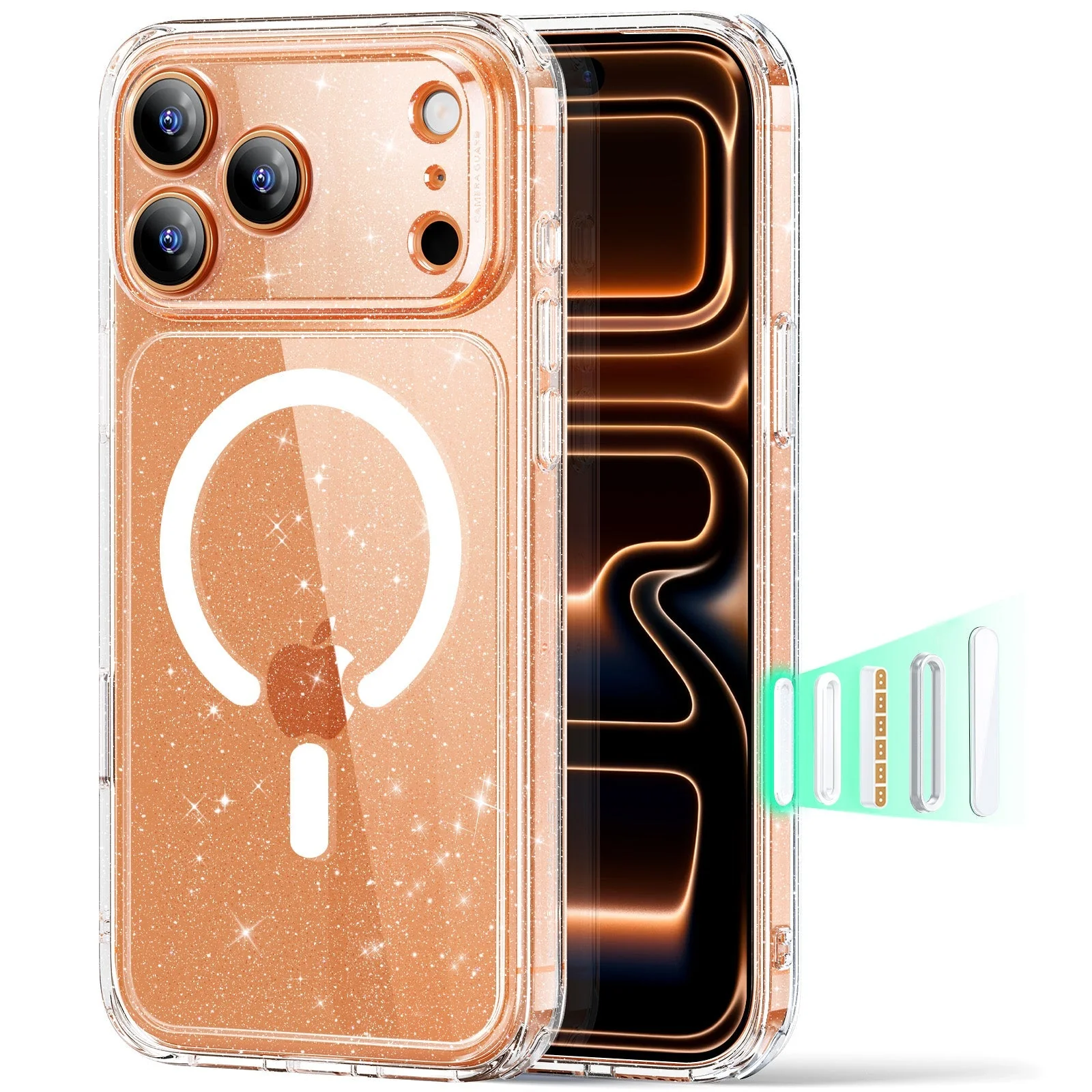 Θήκη ESR Classic Hybrid (Camera Control Button) MagSafe Clear Shimmer iPhone 17 Pro ΘΗΚΕΣ ESR Θήκη ESR Classic Hybrid (Camera Control Button) MagSafe Clear Shimmer iPhone 17 Pro